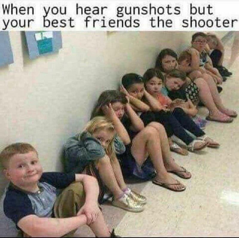 When you hear gunshots but your best friends the shooter