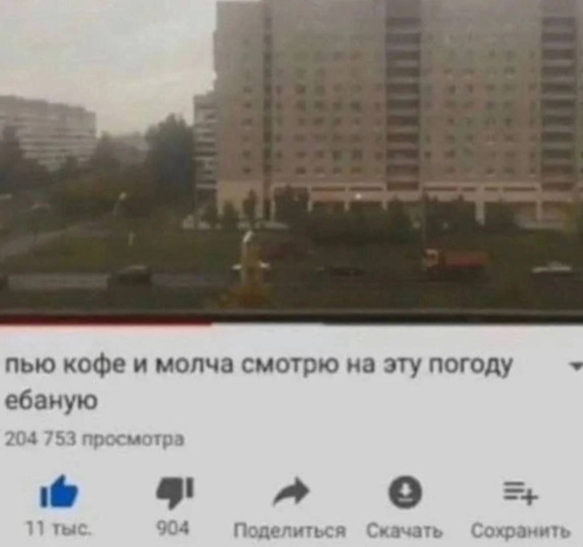 пью кофе и молча смотрю на эту погоду ебаную 204 753 просмотра 17 тыс 904 Поделиться Скачать Сохранить