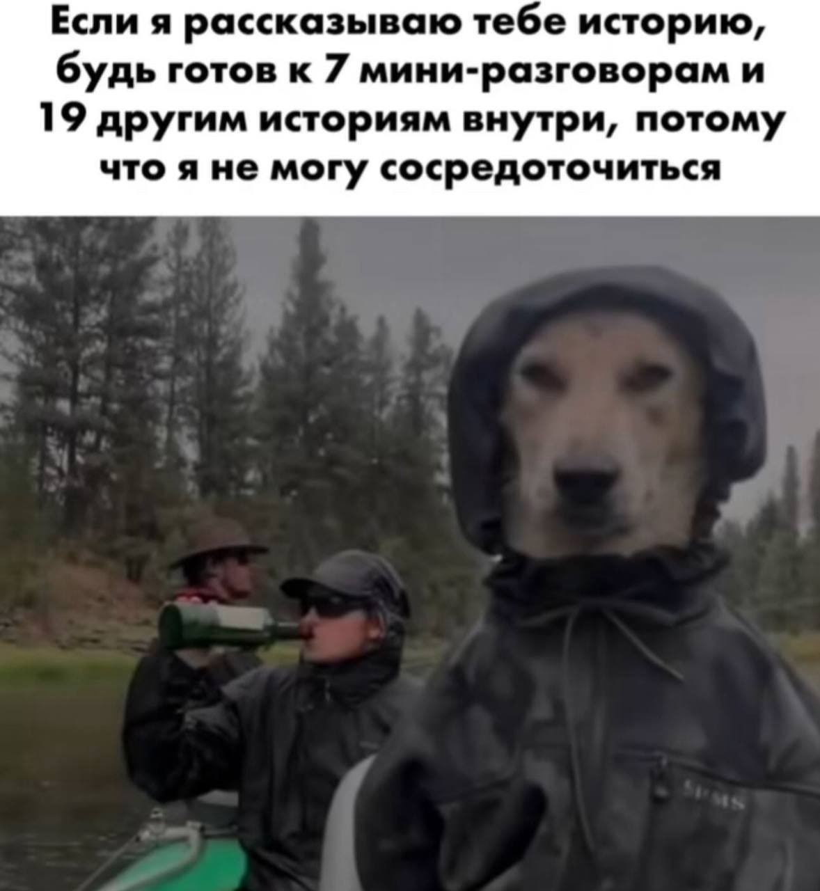 Если я рассказываю тебе историю, будь готов к 7 мини-разговорам и 19 другим историям внутри, потому что я не могу сосредоточиться