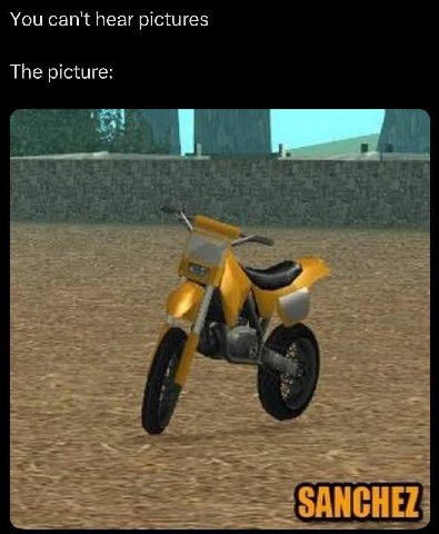 You can't hear pictures The picture: