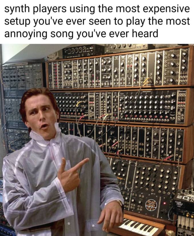 synth players using the most expensive setup you've ever seen to play the most annoying song you've ever heard У