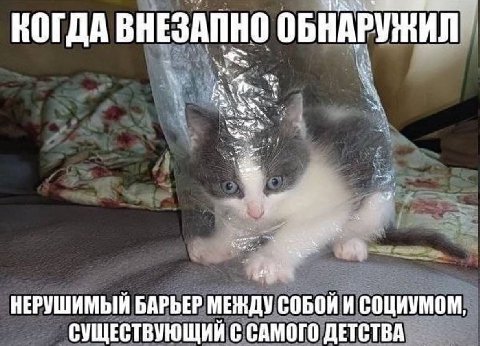 КОГДА ВНЕЗАПНО ОБНАРУЖИЛ НЕРУШИМЫЙ БАРЬЕР МЕЖДУ СОБОЙ И СОЦИУМОМ, СУЩЕСТВУЮЩИЙ С САМОГО ДЕТСТВА