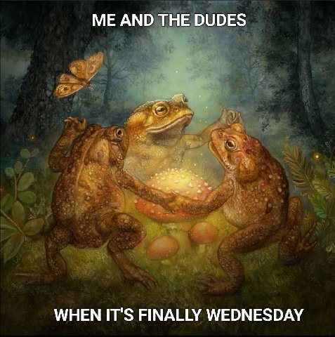 ME AND THE DUDES WHEN IT'S FINALLY WEDNESDAY
