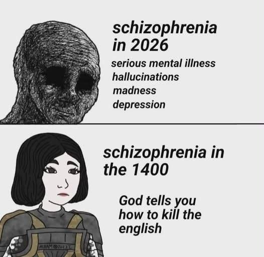 schizophrenia in 2026 serious mental illness hallucinations madness depression schizophrenia in the 1400 God tells you how to kill the english