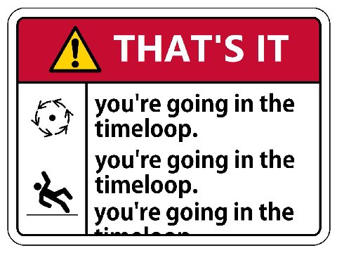 А THAT'S IT you're going in the timeloop. you're going in the timeloop. you're going the