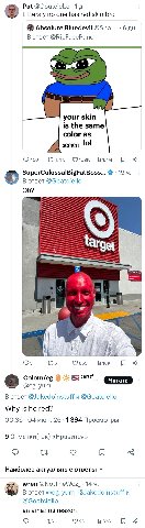 Pat @Goatciello 1 Litteraly no one has red skin bro Absolute Bluedevil @Sha... 6 oTBeT @RipFacePunch your skin is the same color as semen lol 0450 ©109к SuperColossalBigFatBoss... 19 В ответ @Goatciel