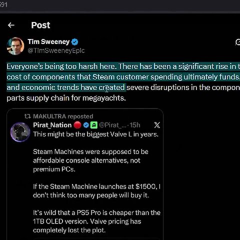 veryone’S being too harsh here, There as been a significant rise in the cost of components that Steancustoner spending ultinately fonds, and economic trends have créated severe disruptions in the comp