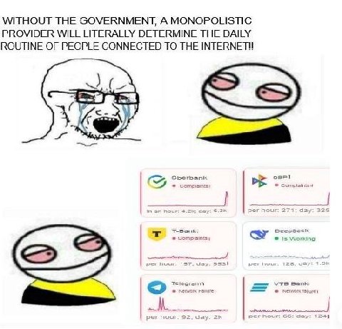 WITHOUT THE GOVERNMENT, A MONOPOLISTIC PROVIDER WILL LITERALLY DETERMINE THE DAILY ROUTINE OF PEOPLE CONNECTED TO THE 1МТЕВМЕТИ 7