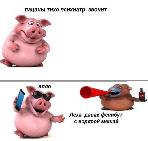 пацаны тихо психиатр звонит алло Леха давай фенибут с водярой мешай
