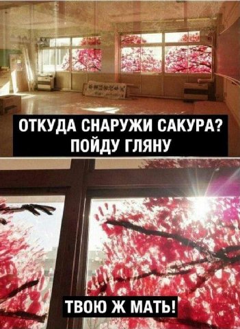 ОТКУДА СНАРУЖИ САКУРА? ПОИДУ ГЛЯНУ 4 ТВОЮ Ж МАТЬ!"