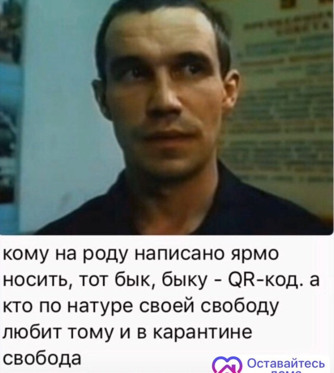 кому на роду написано ярмо носить, тот бык, быку ОК-код. a кто по натуре своей свободу любит тому и в карантине свобода Оставайтесь