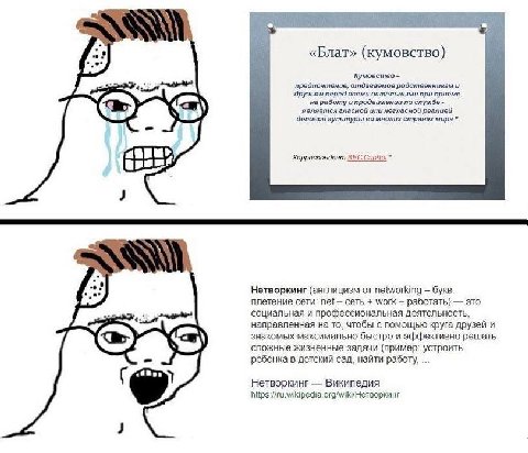 я «Блат» (кумовство) Кумовство- предпочтение, отдаваемое родственникам и друзьям перед всеми остальными при приеме на работу и продвижении по службе является гласной или негласной реалией доловой куль