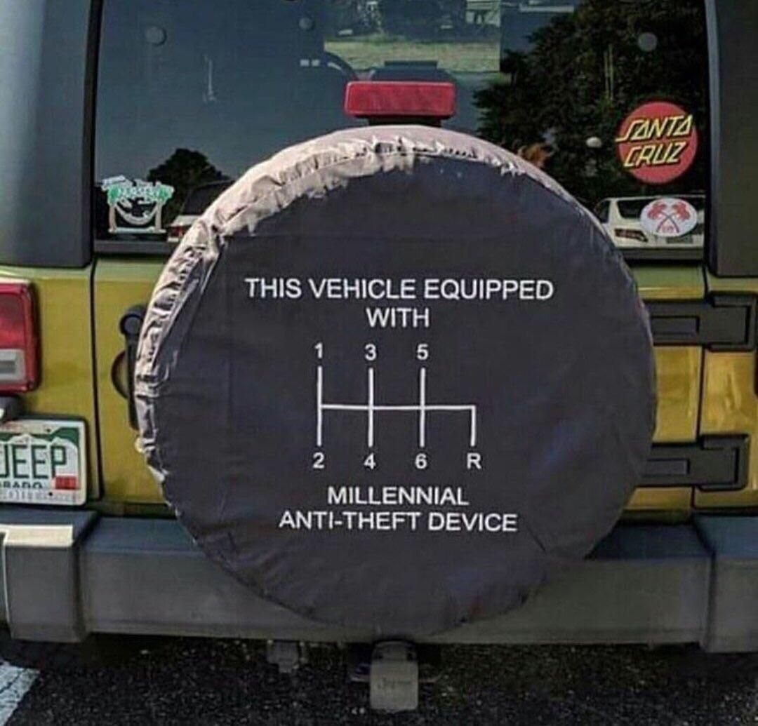 a THIS VEHICLE EQUIPPED 1 3 5 2 4 6 MILLENNIAL ANTI-THEFT DEVICE