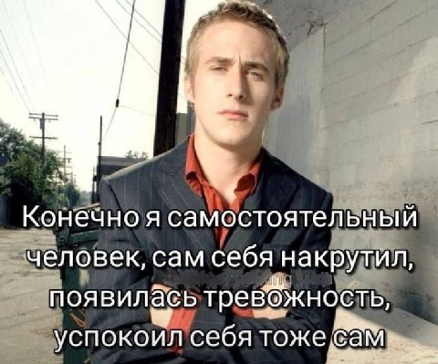 сам остоятельный человек, сам себя накрутил, появилась тревожность, успокоил себя тожесам».