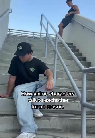 г. Mow) anime’characters а talkito eachother Te) ак оеаспо{пег— = felkto eachother | ||| W Gementns characters _ forno reason: