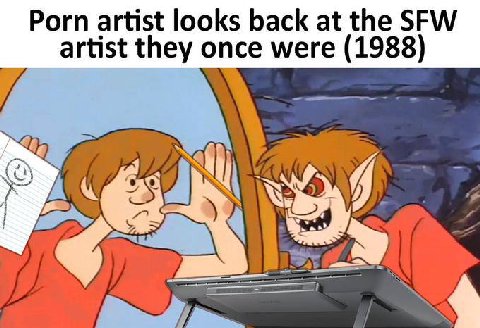 Porn artist looks back at the SFW artist they were (1988)