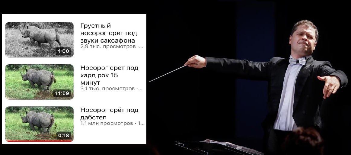 Грустный у носорог срет под звуки саксафона 9 тыс. просмотров 00 Носорог срет под хард рок 15 минут 17 3,1 тыс. просмотров 14:59 Носорог срёт под дабстеп млн просмотров 0:18