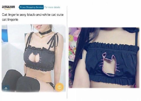 amazon Cat lingerie sexy black-and-white cat cute Cat lingerie
