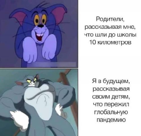 Родители, рассказывая мне, что шли до школы 10 километров Я в будущем, рассказывая своим детям, что пережил глобальную пандемию