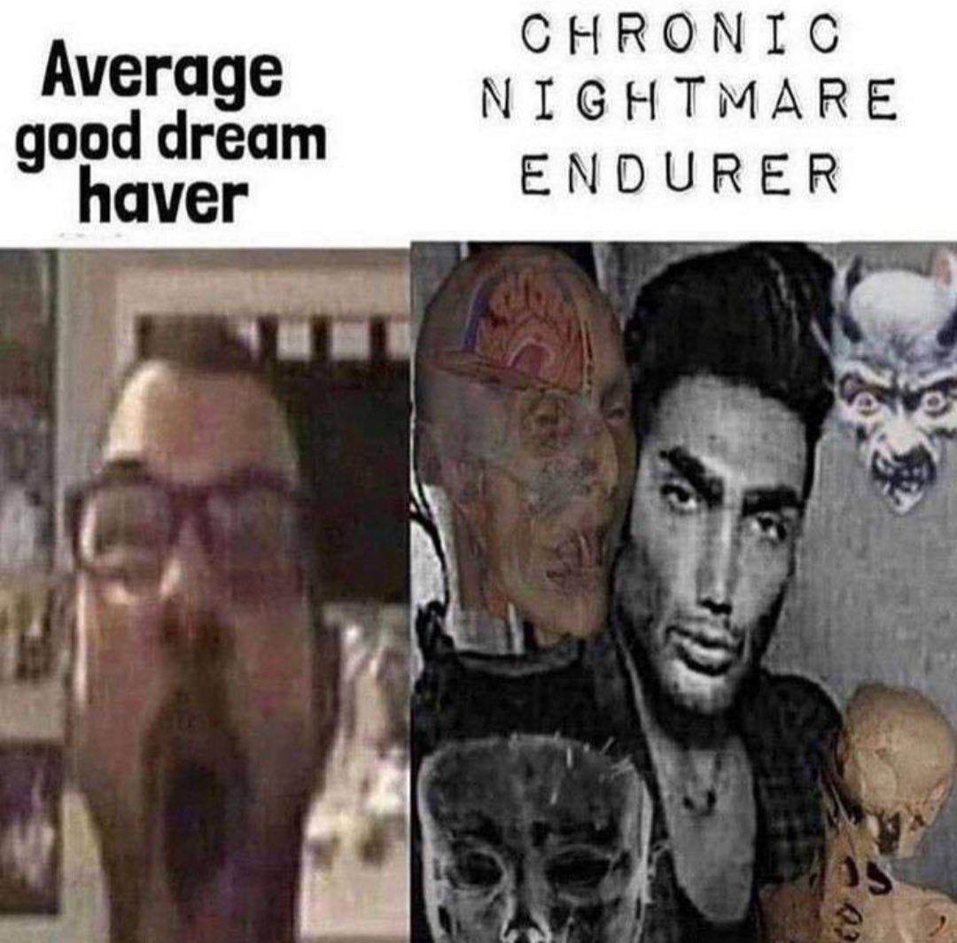 СНКОМТС Average NIGHTMARE good dream ENDURER aver if