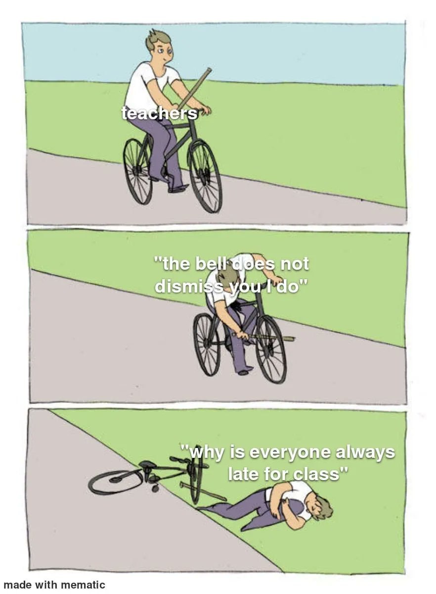 у, bell @oes not (о) AN =why еуегуопе always made with mematic