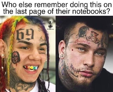 Who else remember doing this on the last page of their notebooks?