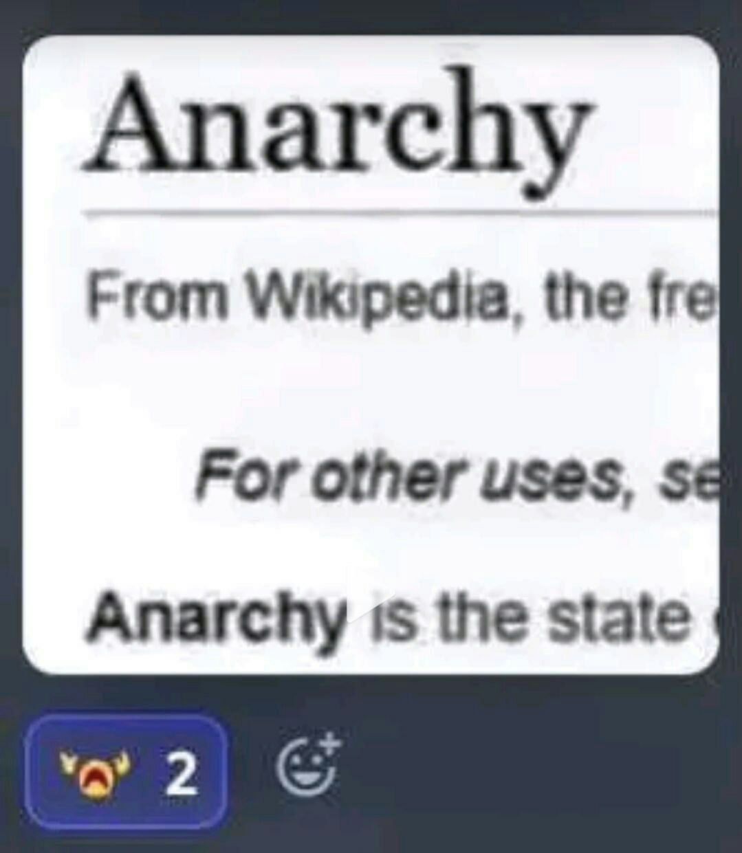 Anarchy From Wikipedia, the fre For other uses, Anarchy the state