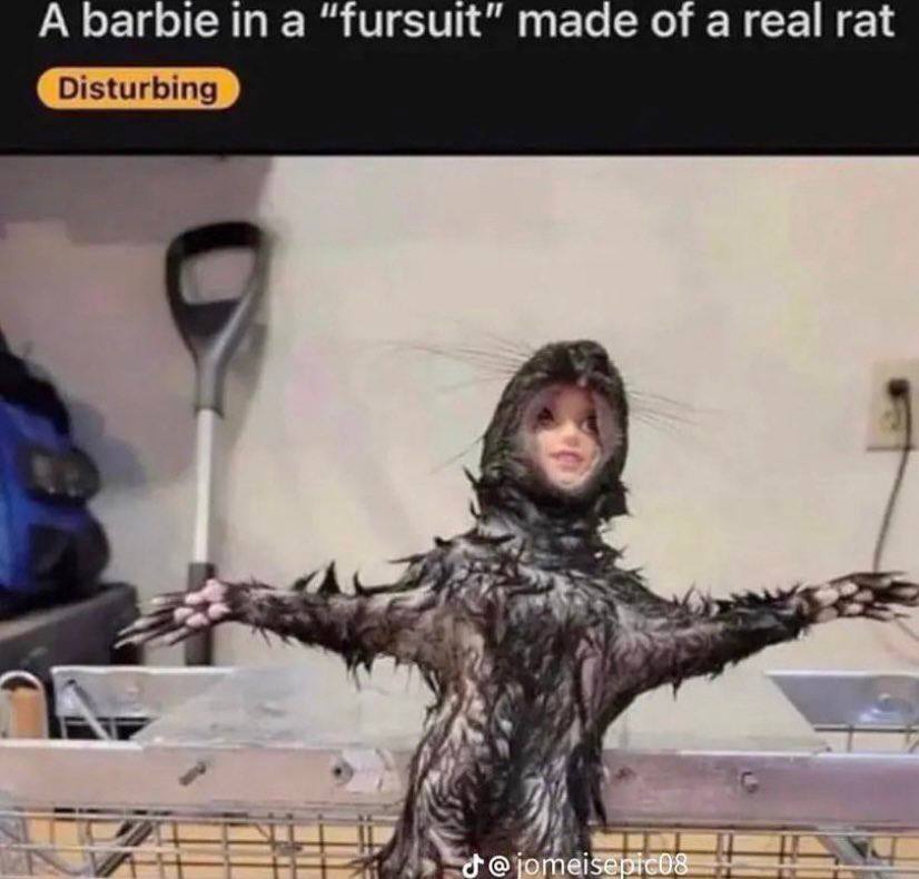 A barbie “fursuit” made of a real rat 1