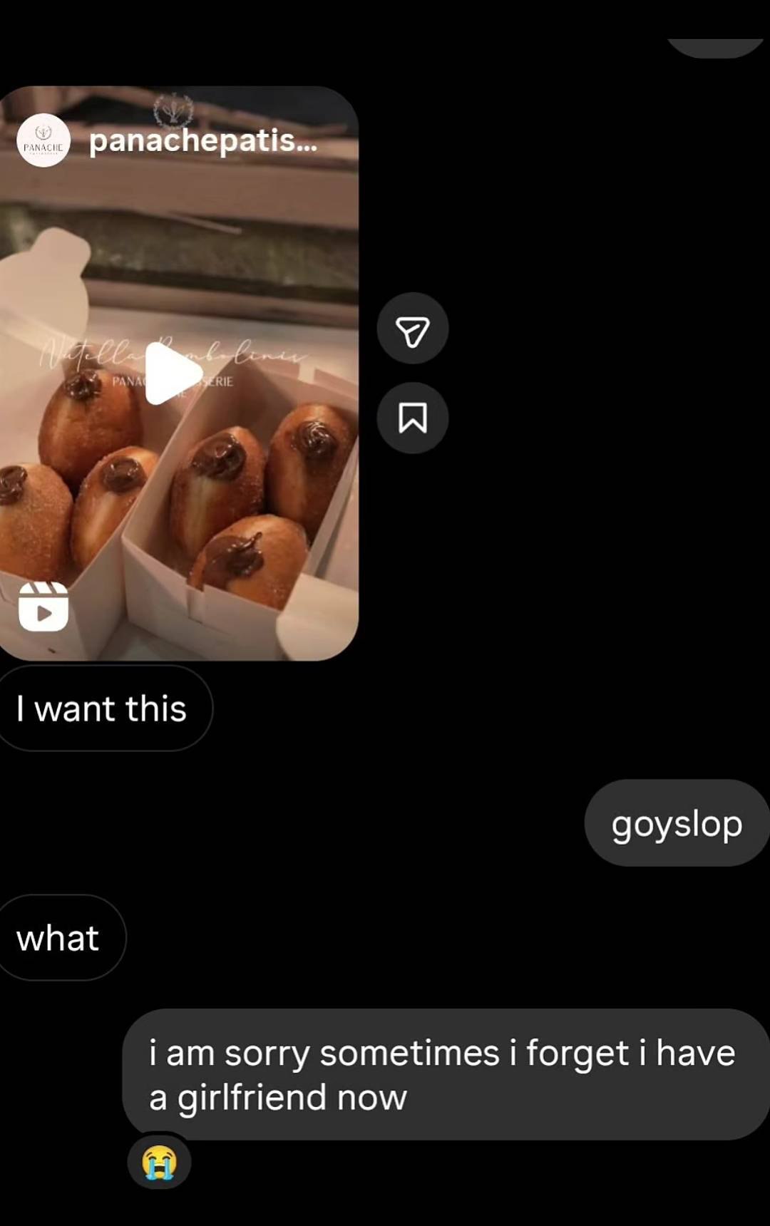 о panachepatis... want this goyslop what iam sorry sometimes i forget i have a girlfriend now