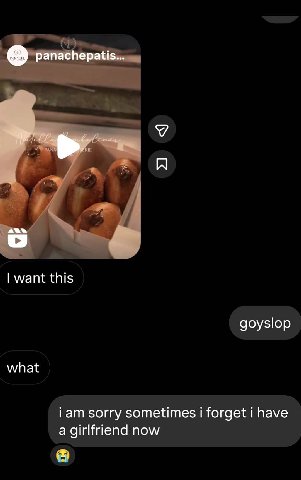 о panachepatis... want this goyslop what iam sorry sometimes i forget i have a girlfriend now