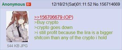 24 No.156714669 >>156706679 >Buy crypto =crypto goes down still profit because the lira is a bigger shitcoin than any of the crypto hold 544 JPG