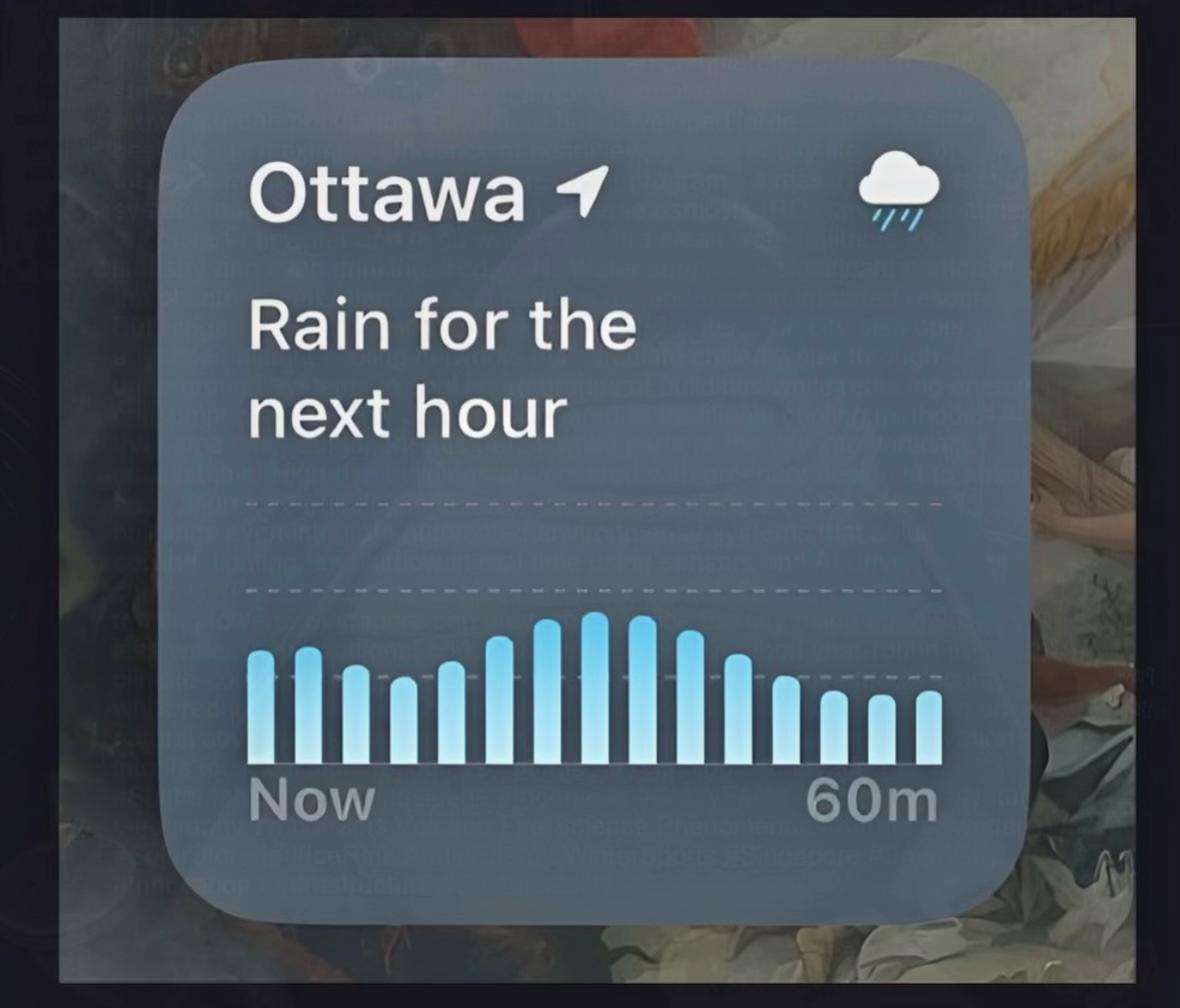 Ottawa Rain for the next hour