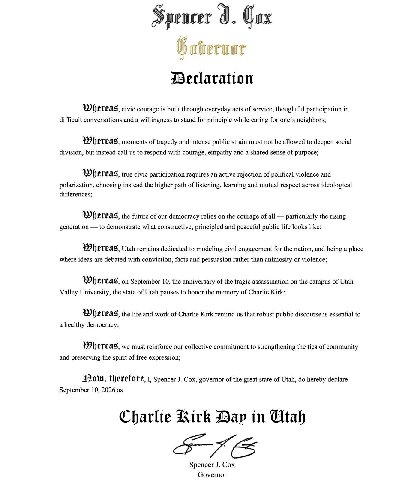 — 🇺🇸 NEW: The State of Utah declares September 10th as ‘Charlie Kirk Day’

@Middle_East_Spectator
