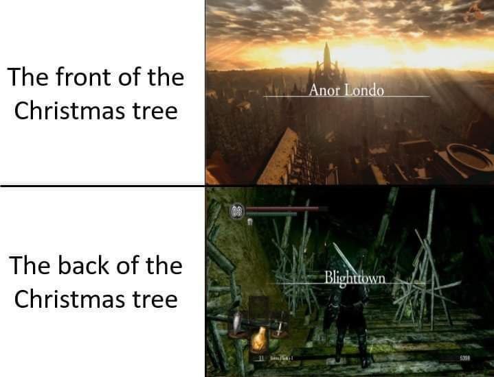 The front ofthe Christmas tree The back of the {гее