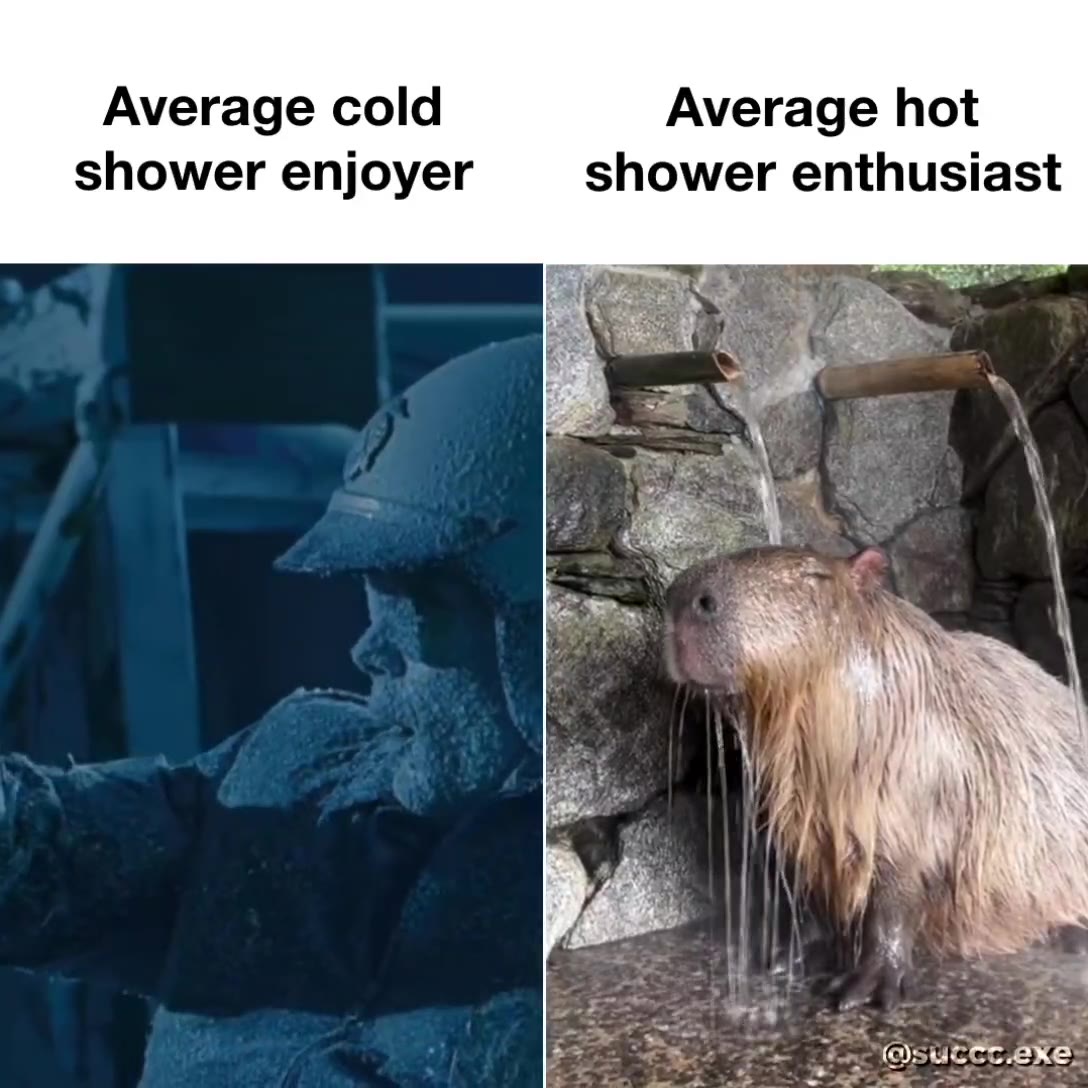 Average cold Average hot shower enjoyer shower enthusiast