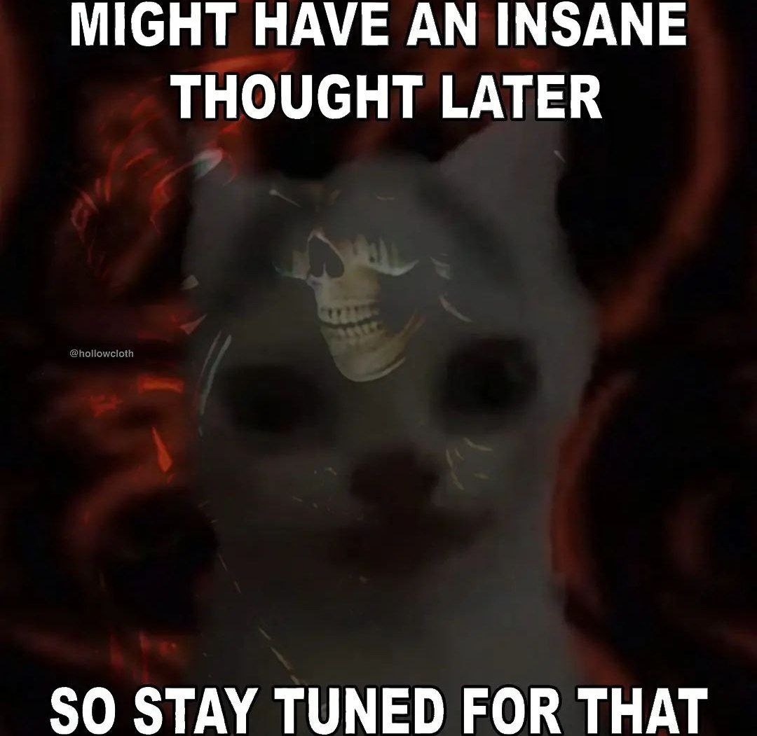 MIGHT HAVE AN INSANE THOUGHT LATER SO STAY TUNED FOR THAT