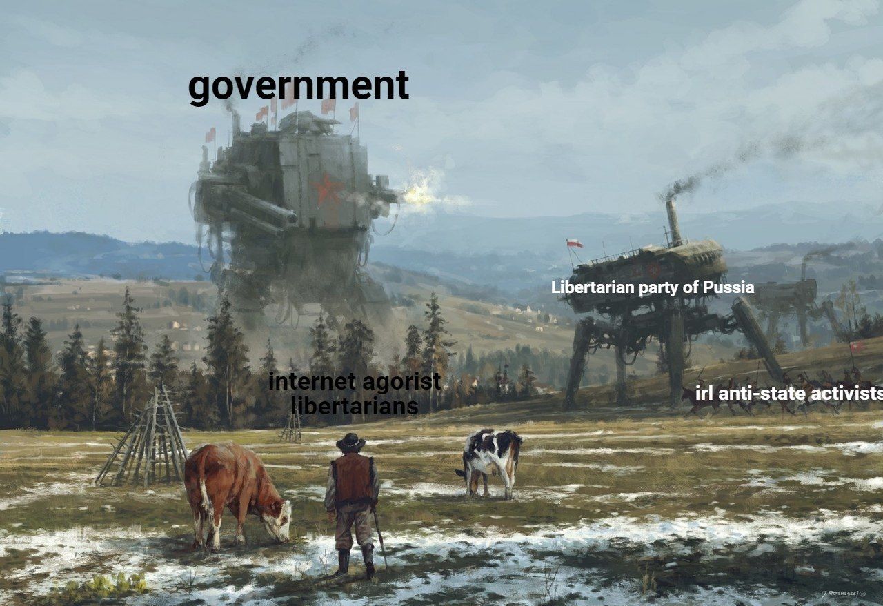 government 4 Libertarian rty of Pussia Me irl anti-state activist: а