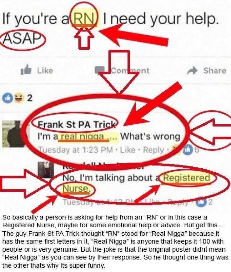 you're а your help. Like Share rank Tri nigga What's wrong Lik Repl talking about So basically а person is asking for help from an or in this case a Registered Nurse, maybe for some emotional help or 