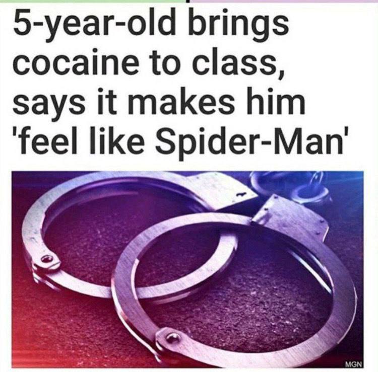 5-year-old brings cocaine to class, says it makes him ‘feel Spider-Man See