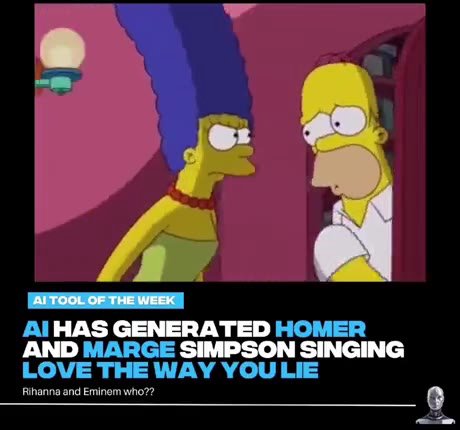 AIHAS GENERATED HOMER АМО MARGE SIMPSON SINGING (ALTOOL OF THEWEEK | ГАГТООСОР ТНЕМЕЕК hanna and Eminem who?? @ ГАГТООСОР THE WEEK|