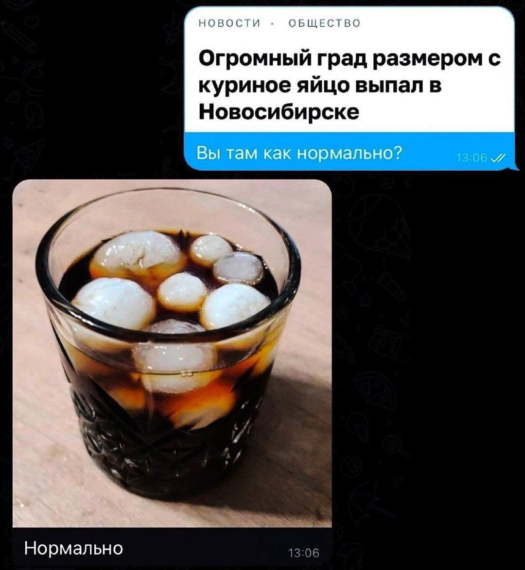 НОВОСТИ ОБЩЕСТВО Огромный град размером с куриное яйцо выпал в Новосибирске Вы там как нормально? и Нормально