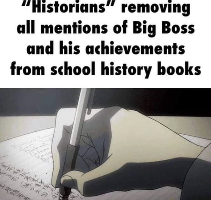 removing all mentions of Big Boss and his achievements from school history books