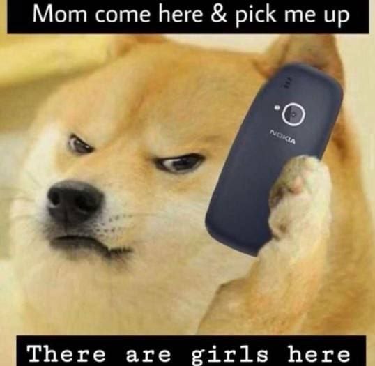 Mom come here pick me up There are girls here