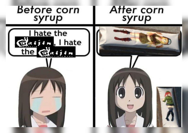 Betore corn Atter corn зугор syrup hate the the fre