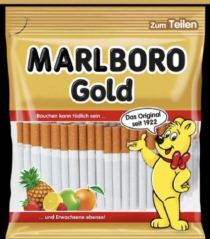 Zum MARLBORO. Gold kann sein kann tédlich sein... Orig eit 1922 и) Erwachsene ebenso