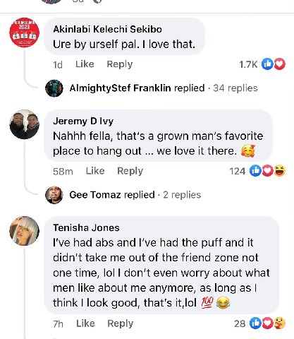[5 НОМЕСОМИ 02 Akinlabi Kelechi Sekibo Ure urself pal. love that. Like Reply AlmightyStef Franklin replied 34 replies Jeremy Ivy Nahhh fella, that’s a grown man’s favorite place to hang out we love it