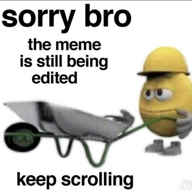 sorry bro the meme is still being edited keep scrolling