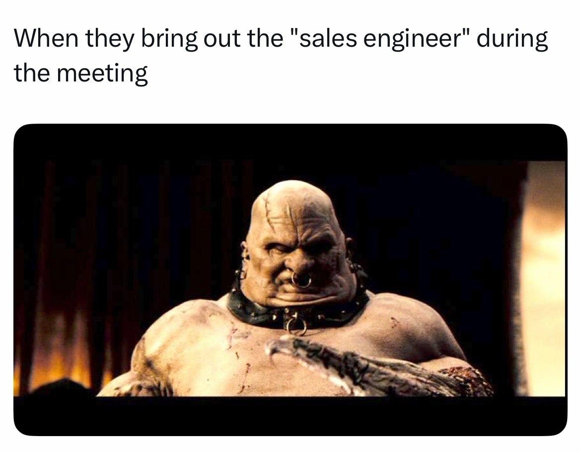 When they bring out the "sales engineer" during the meeting