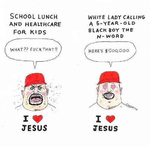 SCHOOL LUNCH WHITE LADY CALLING AND HEALTHCARE A FOR KIDS BLACK BOY THE МОВО HERE'S $500,000 2 JESUS JESUS