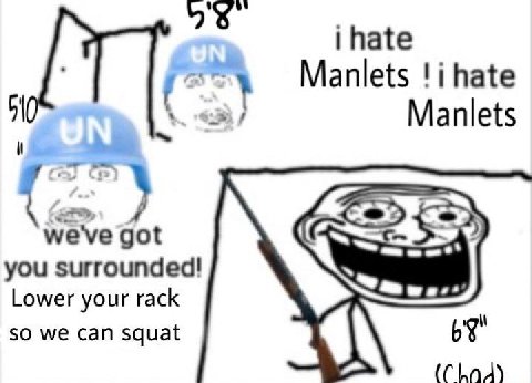 рае Manlets hate Manlets i we've got you surrounded! Lower your rack SO we Can squat 4
